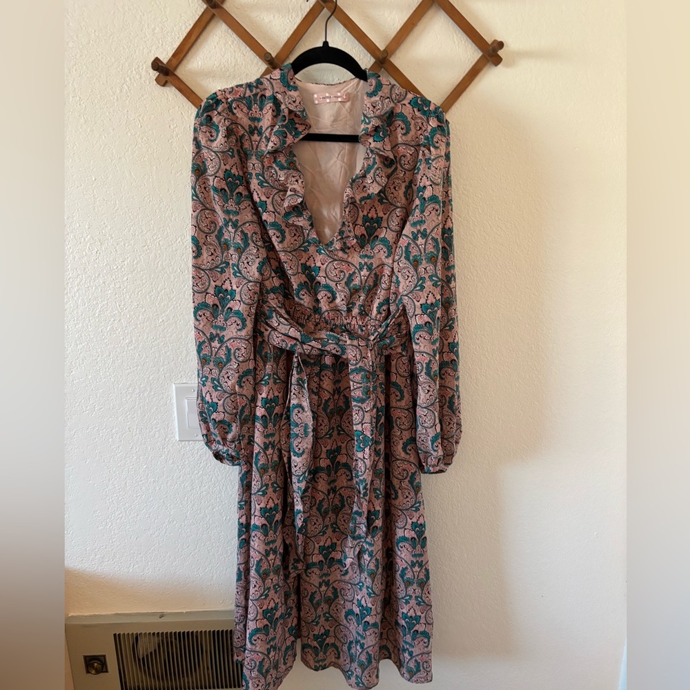 Traffic People Paisley Long Sleeve Dress